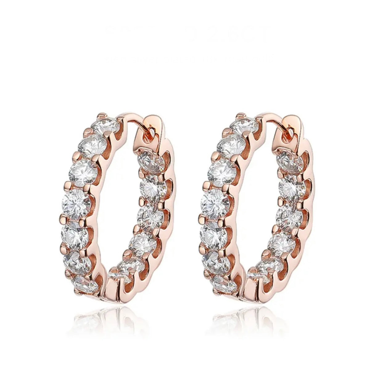 Eternity Hoop Moissanite Earrings 925 Silver
