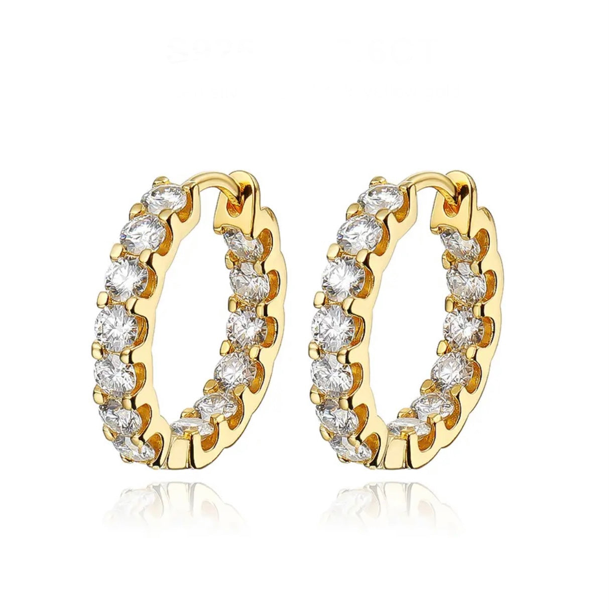 Eternity Hoop Moissanite Earrings 925 Silver