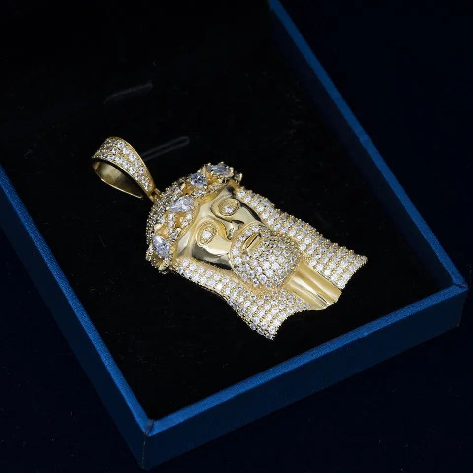 Jesus Moissanite Pendant Yellow