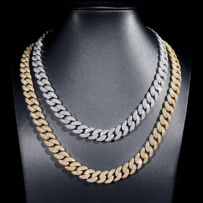 12mm Miami Cuban Link Chain Moissanite 925 Silver