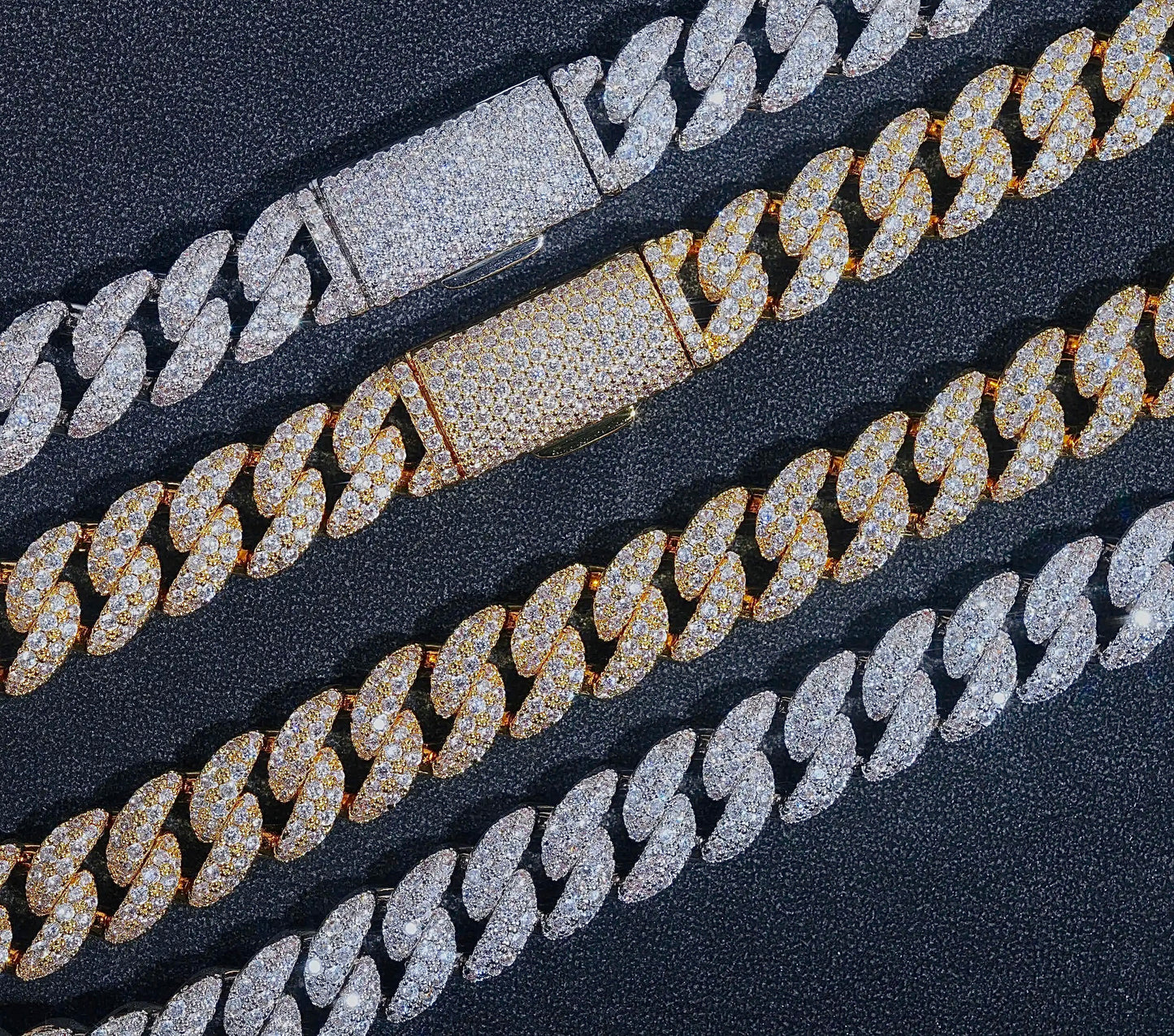 12mm Miami Cuban Link Chain Moissanite 925 Silver