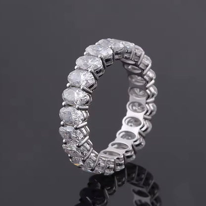 Oval Cut Moissanite Full Eternity Band .925 Silver