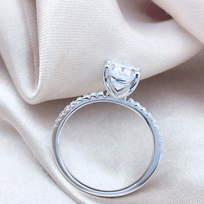 "The Impression" 2ct Oval Cut Moissanite Engagement Ring 925 Silver