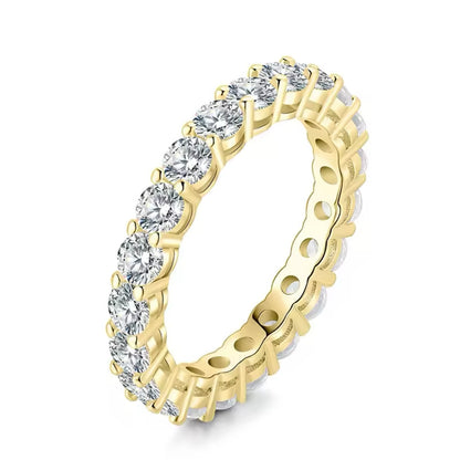 3-5mm Moissanite Eternity Band 925 Silver