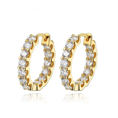 Eternity Hoop Moissanite Earrings 925 Silver