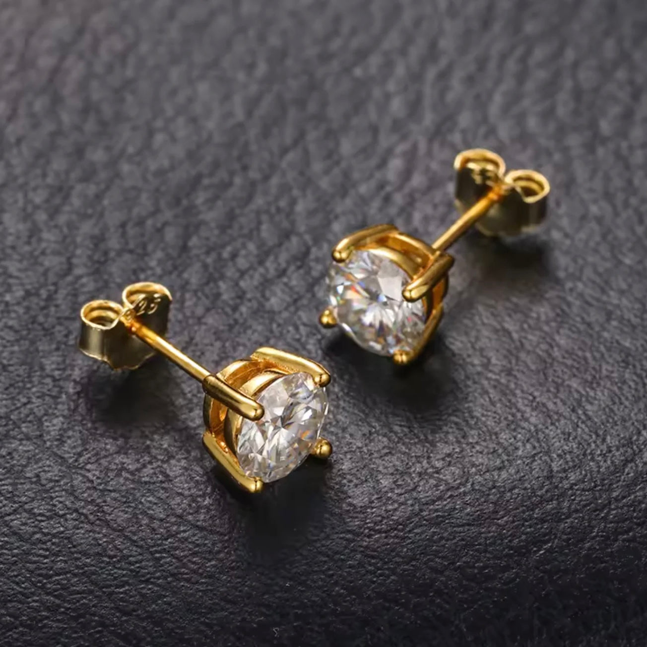 6mm Moissanite Stud Earrings 925 Silver
