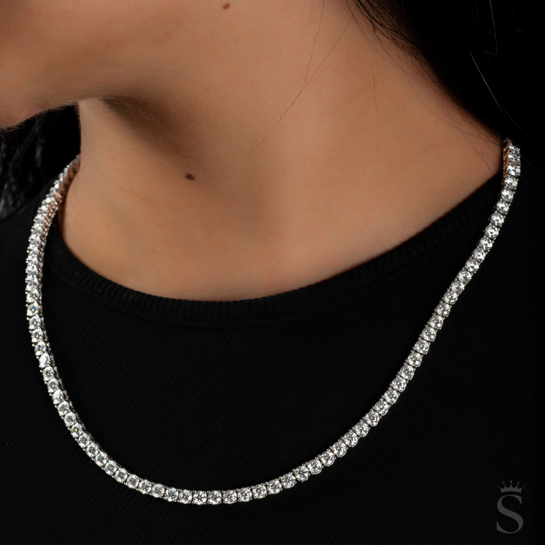 4mm Moissanite Tennis Chain 925 Silver