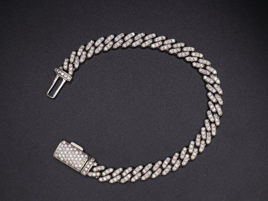 6mm Moissanite Cuban Link Bracelet Front