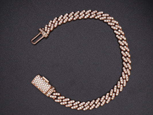 6mm Moissanite Cuban Link Bracelet Front