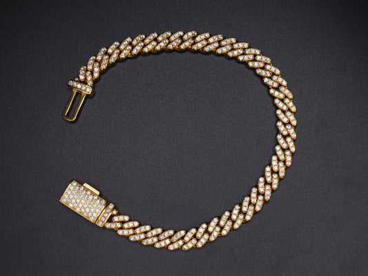 6mm Moissanite Cuban Link Bracelet Front