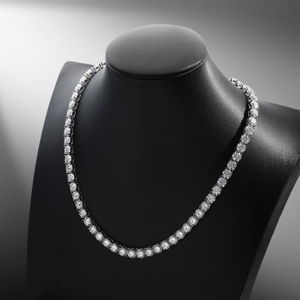 5mm Moissanite Tennis Chain Silver