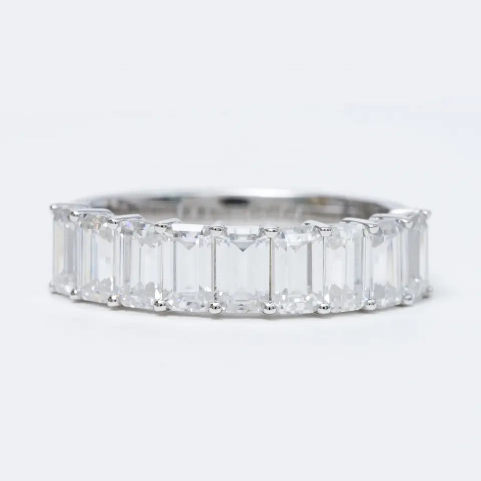 Emerald Cut Moissanite Ring Front