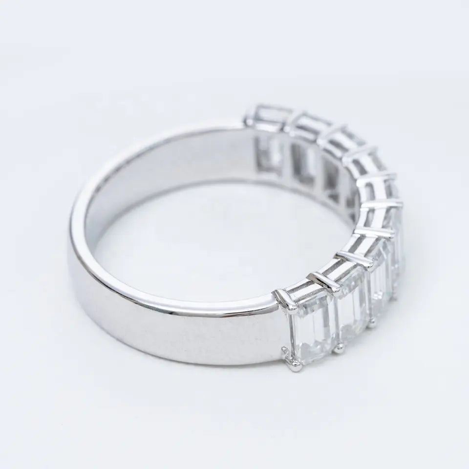 Emerald Cut Moissanite Ring Alternate Side