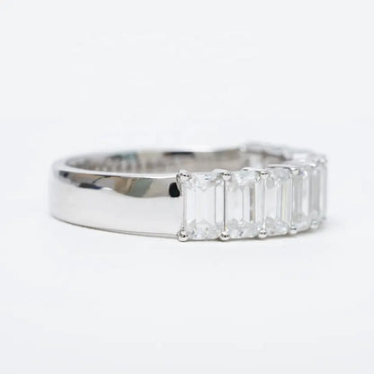 Emerald Cut Moissanite Ring Side