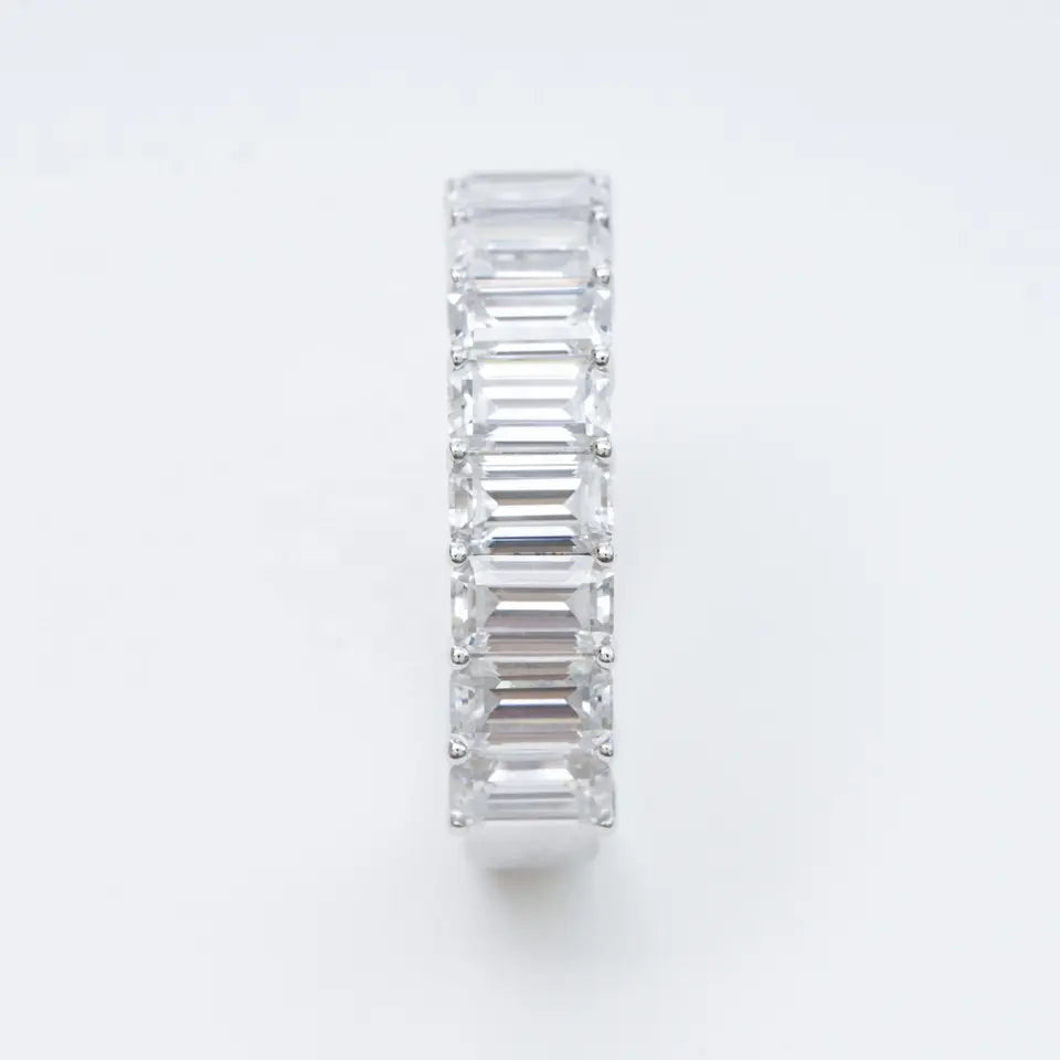 Emerald Cut Moissanite Ring Detail